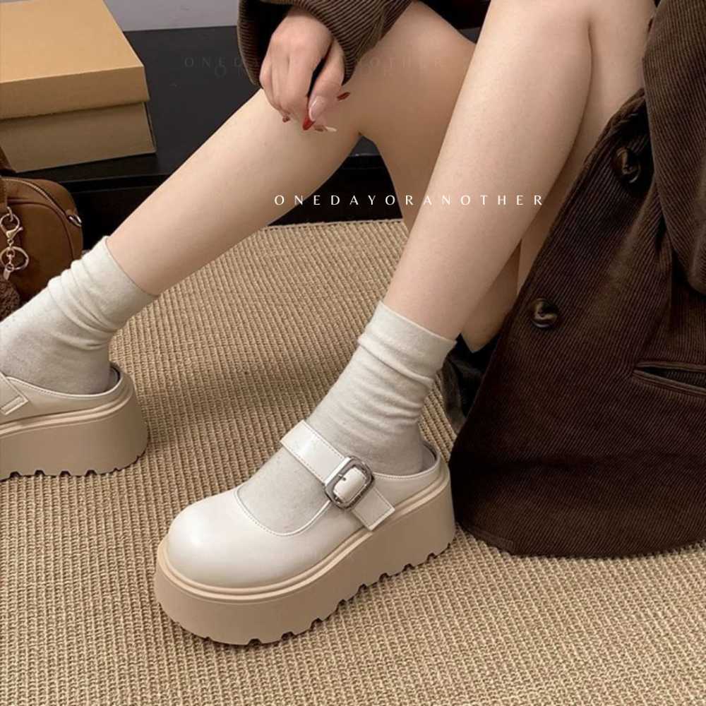 金屬釦瑪麗珍半拖鞋 厚底懶人鞋 懶人休閒鞋 穆勒鞋 半拖懶人鞋 包頭拖鞋 半包鞋 樂福鞋 柏肯拖鞋 涼拖鞋 9915-細節圖7