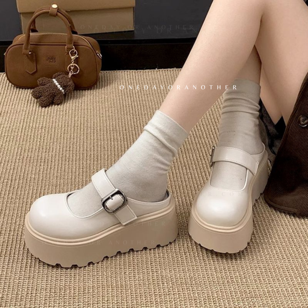 金屬釦瑪麗珍半拖鞋 厚底懶人鞋 懶人休閒鞋 穆勒鞋 半拖懶人鞋 包頭拖鞋 半包鞋 樂福鞋 柏肯拖鞋 涼拖鞋 9915-細節圖8