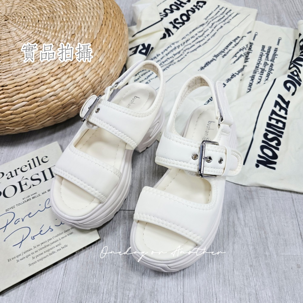 雙帶魔鬼氈厚底涼鞋 後帶可做調整 雙帶涼鞋 厚底涼鞋 涼拖鞋 輕量涼鞋 一字涼鞋 魔鬼氈涼鞋 羅馬涼鞋 沙灘鞋 2510-細節圖5