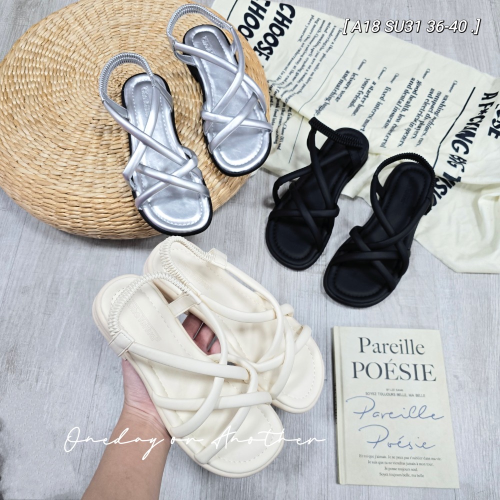 羅馬涼鞋 細帶涼鞋 羅馬鞋 交叉涼拖鞋 休閒涼鞋 平底涼鞋 軟底涼鞋 鬆緊帶 沙灘鞋 露趾涼鞋 夏日涼鞋 SU31-細節圖2