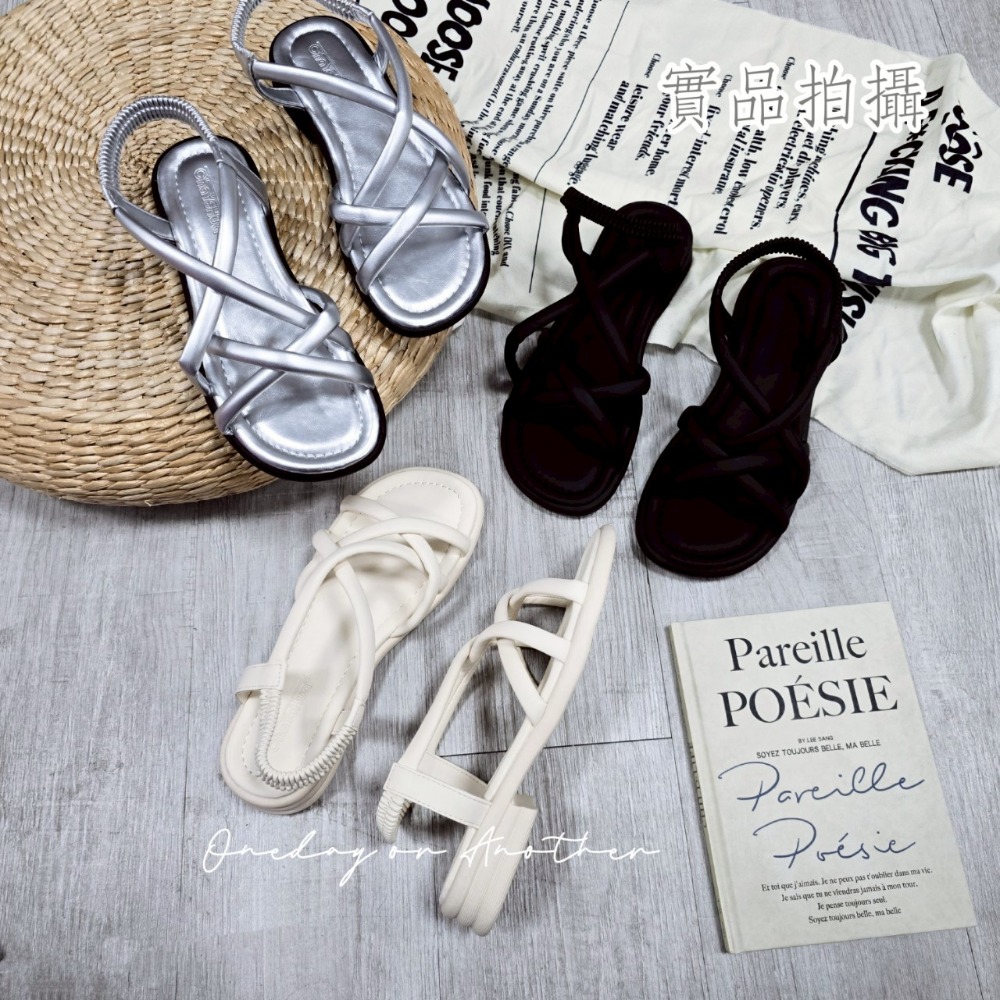 羅馬涼鞋 細帶涼鞋 羅馬鞋 交叉涼拖鞋 休閒涼鞋 平底涼鞋 軟底涼鞋 鬆緊帶 沙灘鞋 露趾涼鞋 夏日涼鞋 SU31-細節圖4