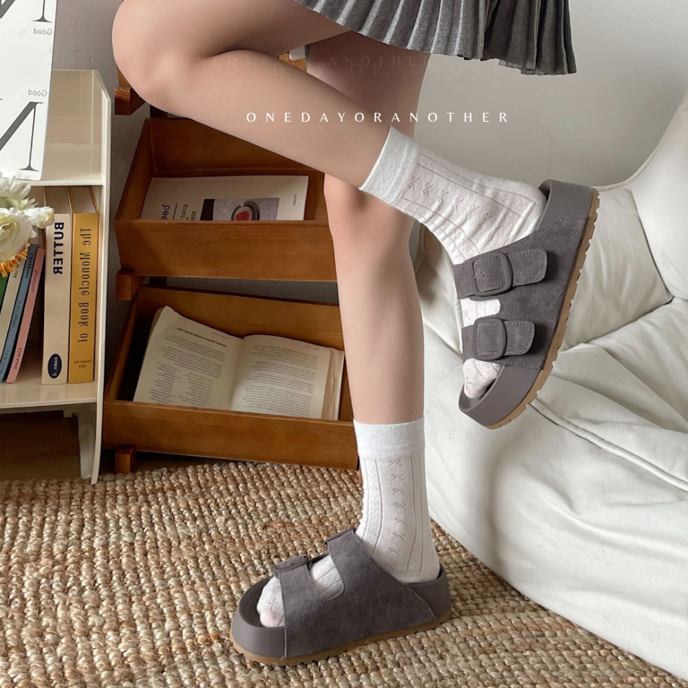 自留款 經典雙帶休閒厚底拖鞋 拖鞋女外出 平底涼拖鞋 涼拖鞋 厚底拖鞋 軟底拖鞋 涼拖鞋 外出拖鞋 勃肯鞋 G802-細節圖5