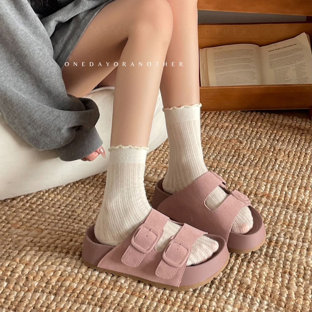 自留款 經典雙帶休閒厚底拖鞋 拖鞋女外出 平底涼拖鞋 涼拖鞋 厚底拖鞋 軟底拖鞋 涼拖鞋 外出拖鞋 勃肯鞋 G802-細節圖8