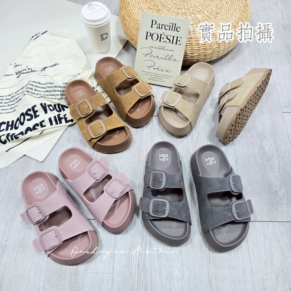自留款 經典雙帶休閒厚底拖鞋 拖鞋女外出 平底涼拖鞋 涼拖鞋 厚底拖鞋 軟底拖鞋 涼拖鞋 外出拖鞋 勃肯鞋 G802-細節圖10