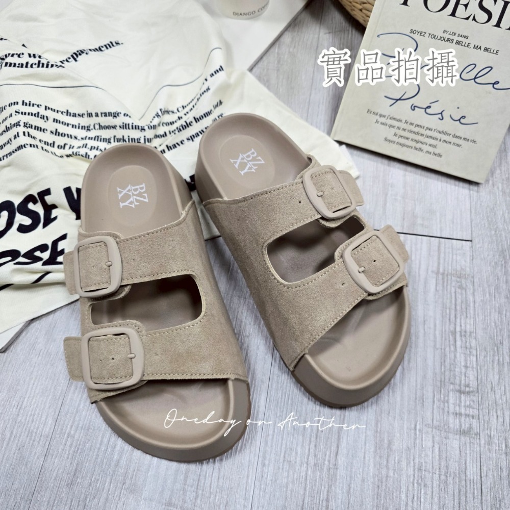 自留款 經典雙帶休閒厚底拖鞋 拖鞋女外出 平底涼拖鞋 涼拖鞋 厚底拖鞋 軟底拖鞋 涼拖鞋 外出拖鞋 勃肯鞋 G802-規格圖11