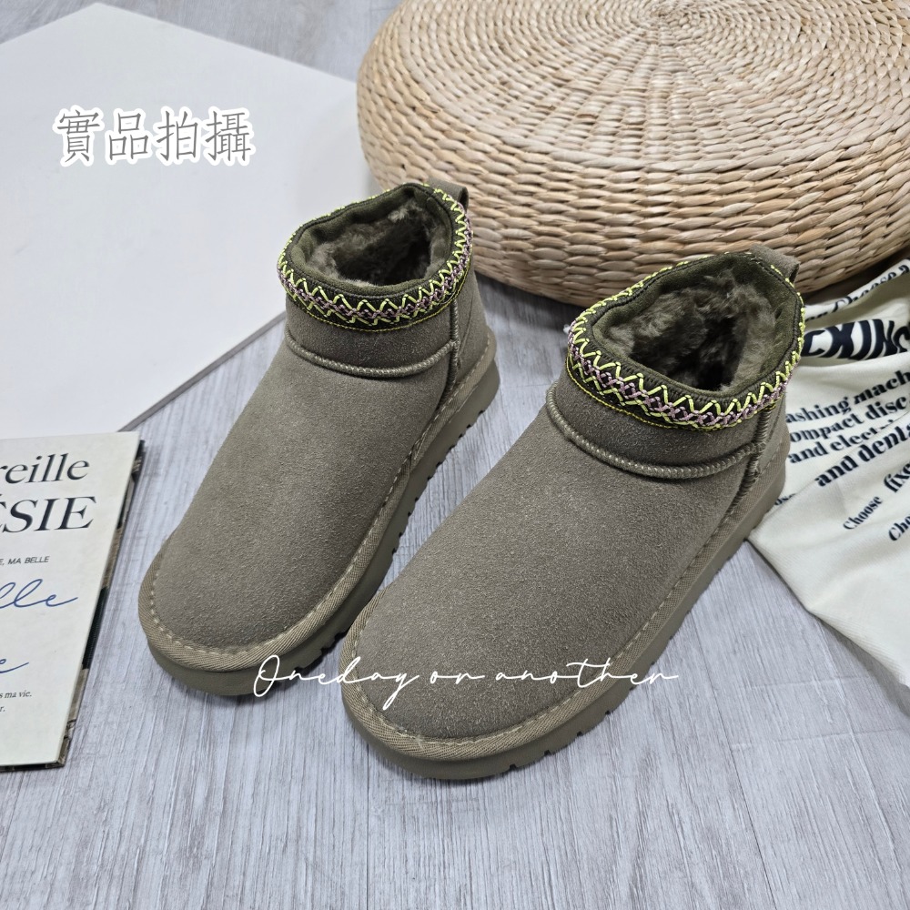民族刺繡圓頭刷毛內裡加絨保暖短靴 北海道 保暖靴 舒適保暖 雪靴 一體成型 加絨加厚 防寒 2292-2-規格圖7