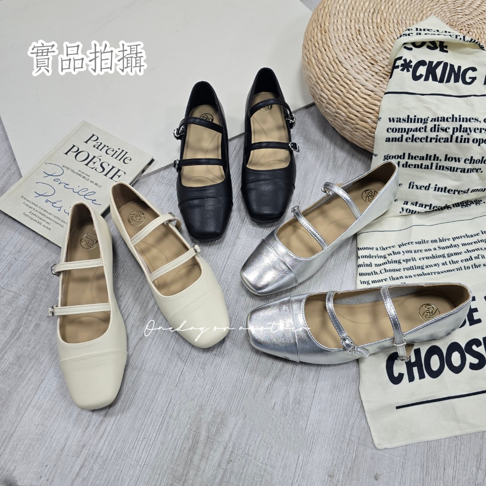 超柔軟 素面皮革一字帶金屬釦平底包鞋 瑪麗珍鞋 橡膠止滑 娃娃鞋 小皮鞋 平底鞋 上班鞋 便鞋 復古百搭 百搭9903B-細節圖4