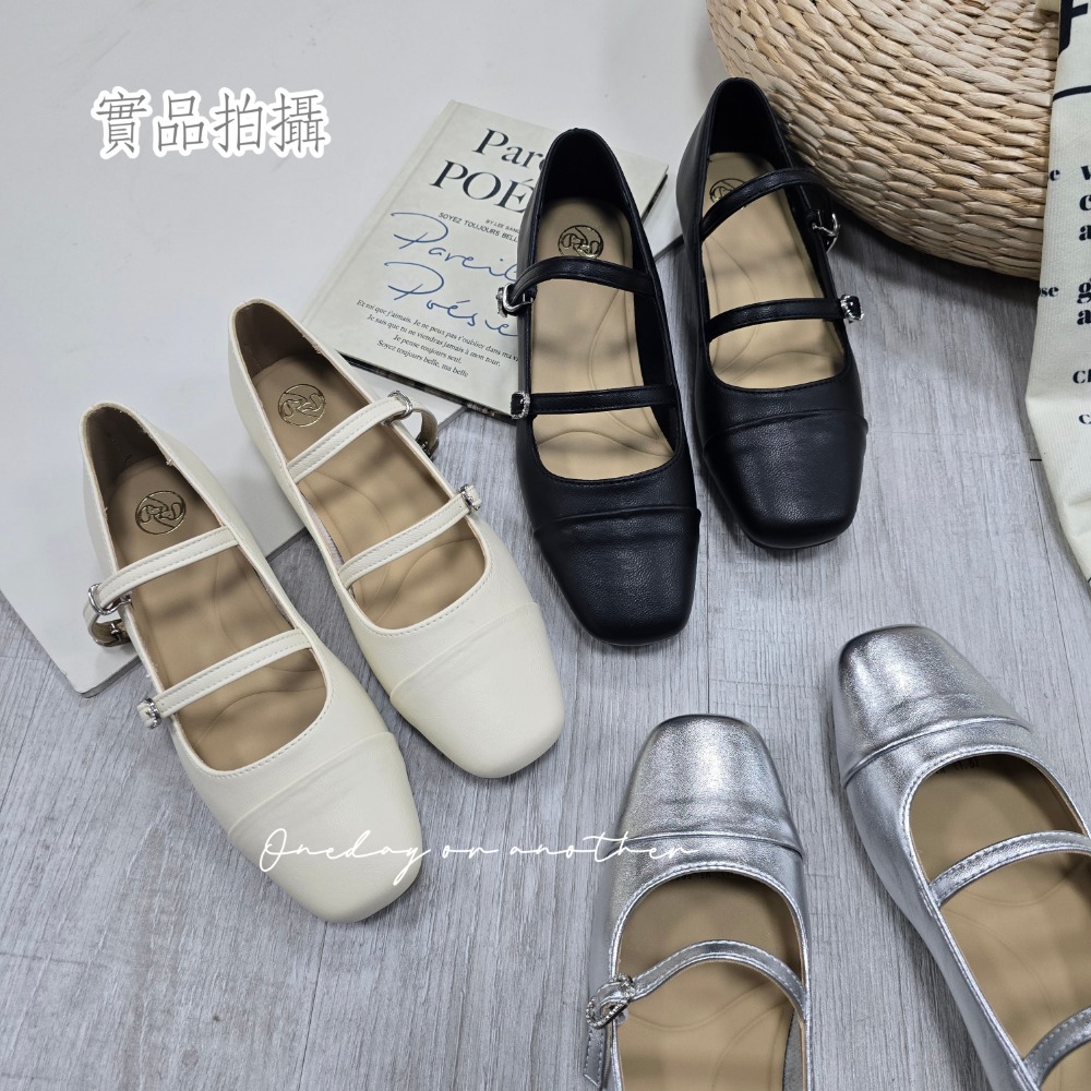 超柔軟 素面皮革一字帶金屬釦平底包鞋 瑪麗珍鞋 橡膠止滑 娃娃鞋 小皮鞋 平底鞋 上班鞋 便鞋 復古百搭 百搭9903B-細節圖5