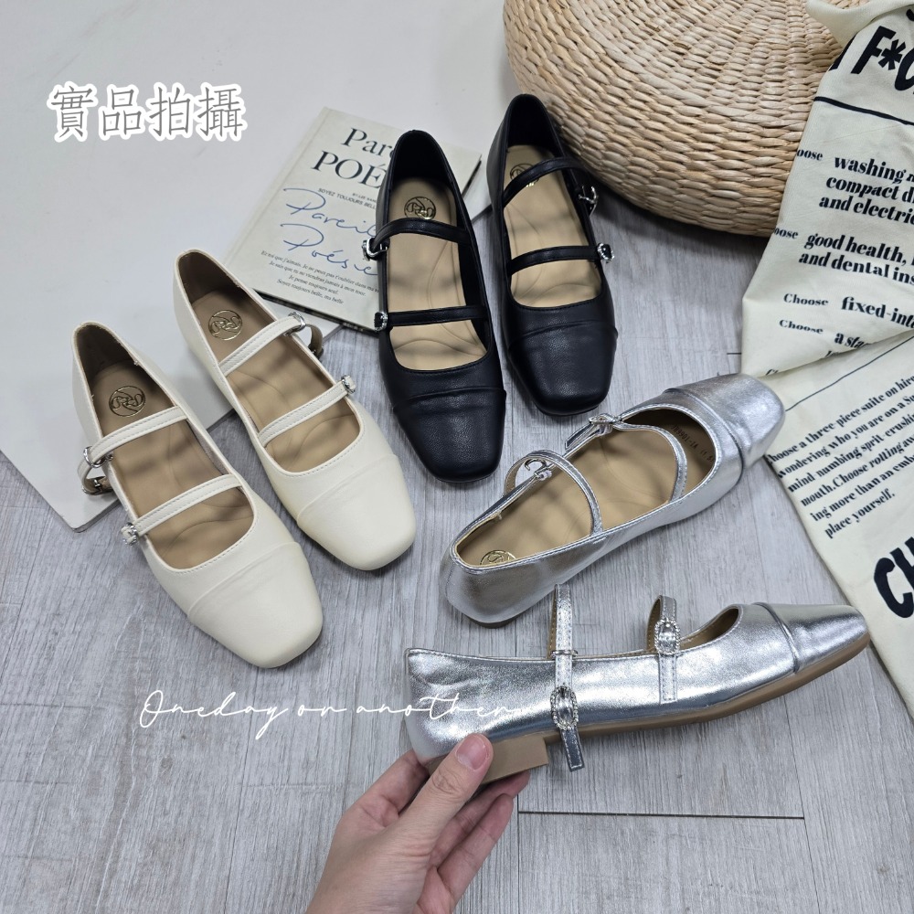 超柔軟 素面皮革一字帶金屬釦平底包鞋 瑪麗珍鞋 橡膠止滑 娃娃鞋 小皮鞋 平底鞋 上班鞋 便鞋 復古百搭 百搭9903B-細節圖6
