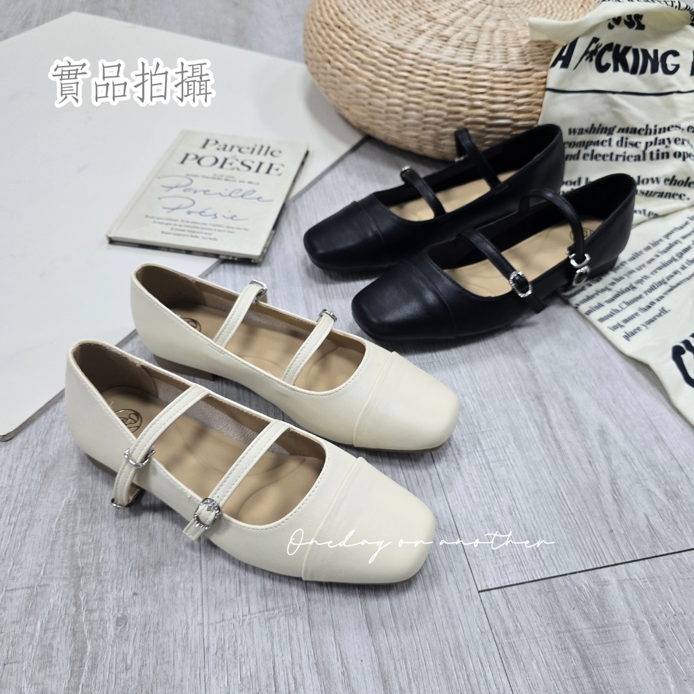 超柔軟 素面皮革一字帶金屬釦平底包鞋 瑪麗珍鞋 橡膠止滑 娃娃鞋 小皮鞋 平底鞋 上班鞋 便鞋 復古百搭 百搭9903B-細節圖7