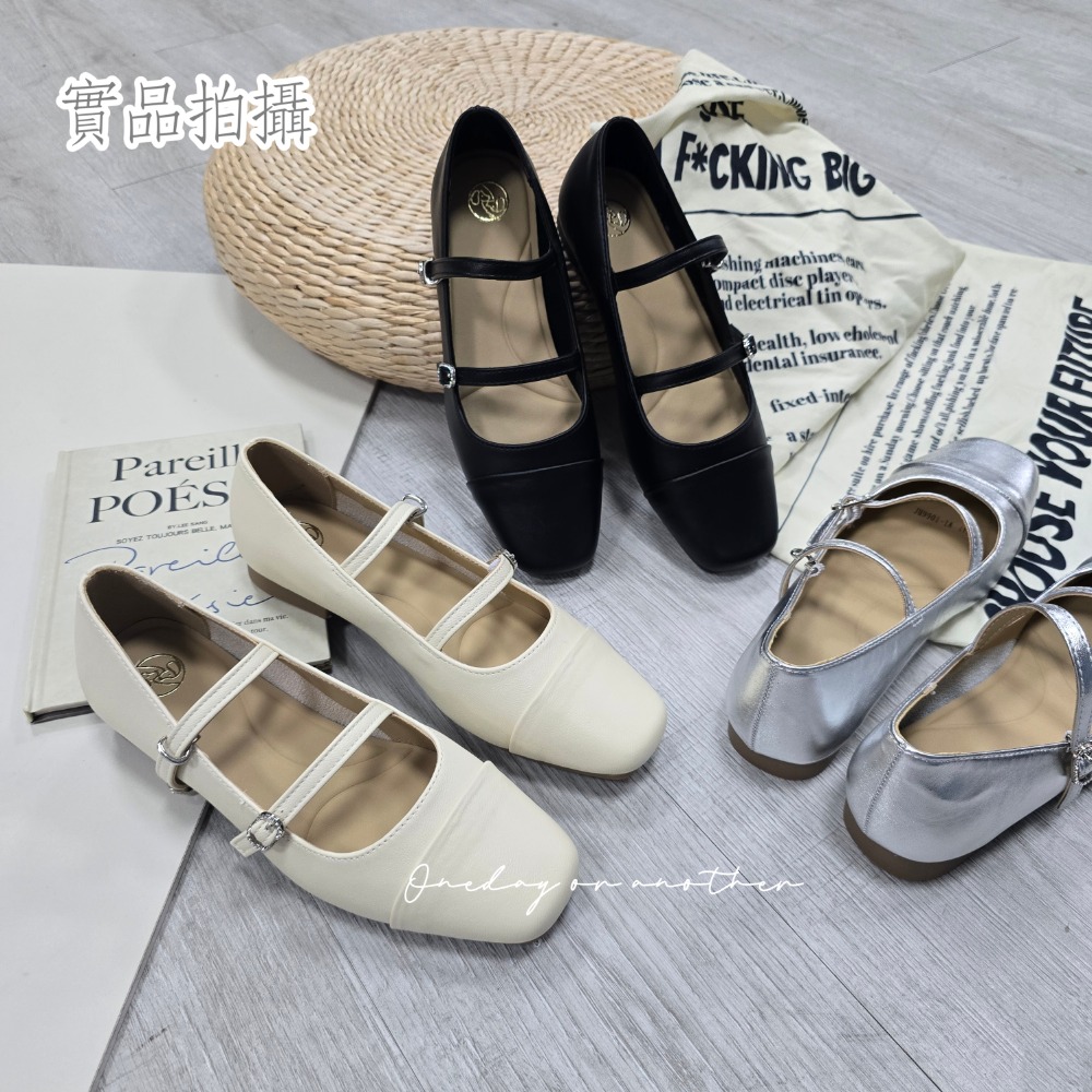 超柔軟 素面皮革一字帶金屬釦平底包鞋 瑪麗珍鞋 橡膠止滑 娃娃鞋 小皮鞋 平底鞋 上班鞋 便鞋 復古百搭 百搭9903B-細節圖8