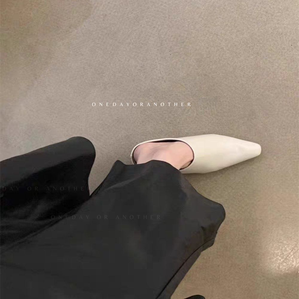 素面皮革懶人穆勒鞋 軟皮小方頭 坡跟高跟涼拖鞋 時尚外穿涼拖鞋 懶人穆勒鞋 英倫鞋 休閒鞋 外穿拖鞋 半拖鞋 G1300-細節圖8