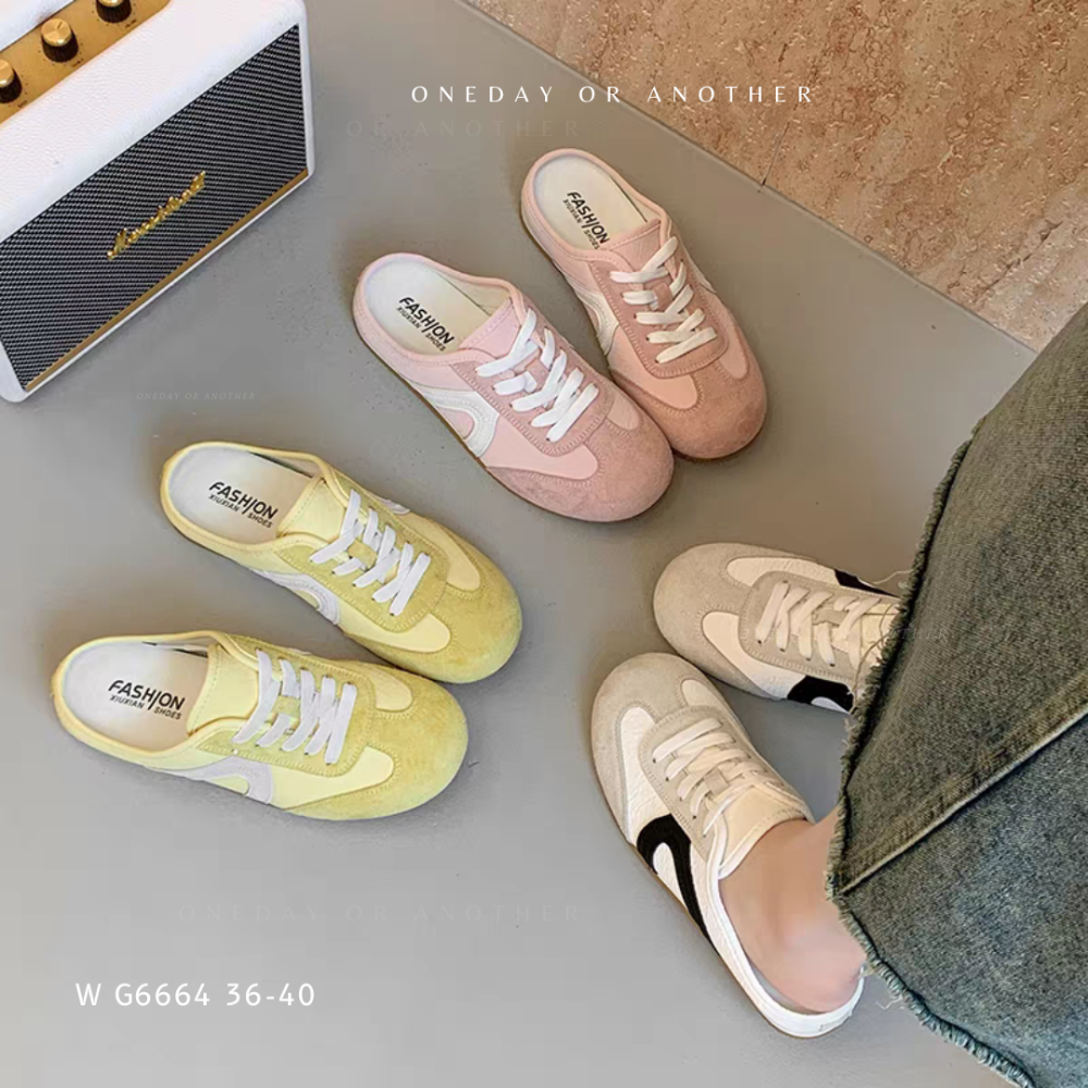 推薦 韓國 德訓鞋 懶人鞋 半拖鞋 休閒鞋 餅乾鞋 厚底懶人鞋 懶人休閒鞋 穆勒鞋 半拖懶人鞋 包頭半拖鞋G6664-細節圖2