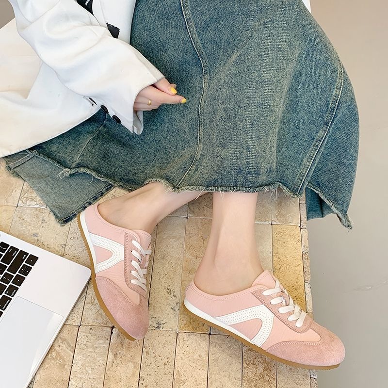 推薦 韓國 德訓鞋 懶人鞋 半拖鞋 休閒鞋 餅乾鞋 厚底懶人鞋 懶人休閒鞋 穆勒鞋 半拖懶人鞋 包頭半拖鞋G6664-細節圖5