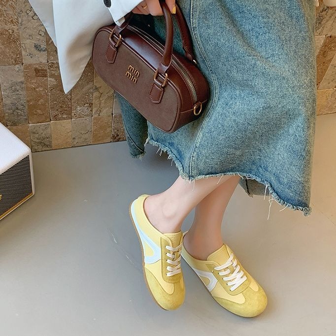 推薦 韓國 德訓鞋 懶人鞋 半拖鞋 休閒鞋 餅乾鞋 厚底懶人鞋 懶人休閒鞋 穆勒鞋 半拖懶人鞋 包頭半拖鞋G6664-細節圖7