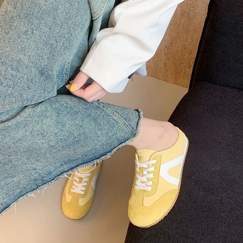 推薦 韓國 德訓鞋 懶人鞋 半拖鞋 休閒鞋 餅乾鞋 厚底懶人鞋 懶人休閒鞋 穆勒鞋 半拖懶人鞋 包頭半拖鞋G6664-細節圖8