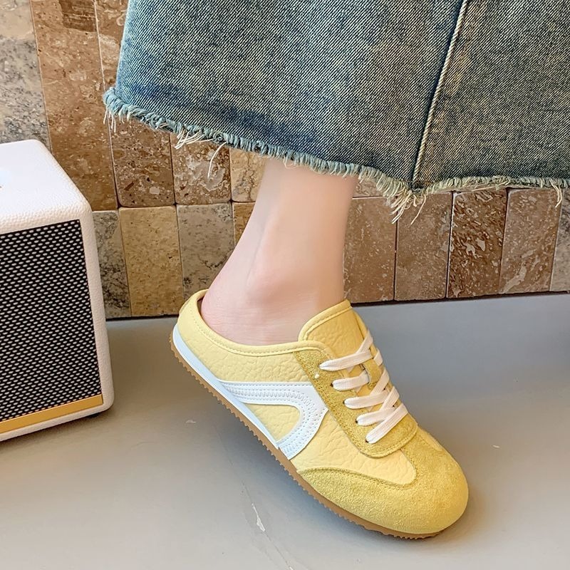 推薦 韓國 德訓鞋 懶人鞋 半拖鞋 休閒鞋 餅乾鞋 厚底懶人鞋 懶人休閒鞋 穆勒鞋 半拖懶人鞋 包頭半拖鞋G6664-細節圖9