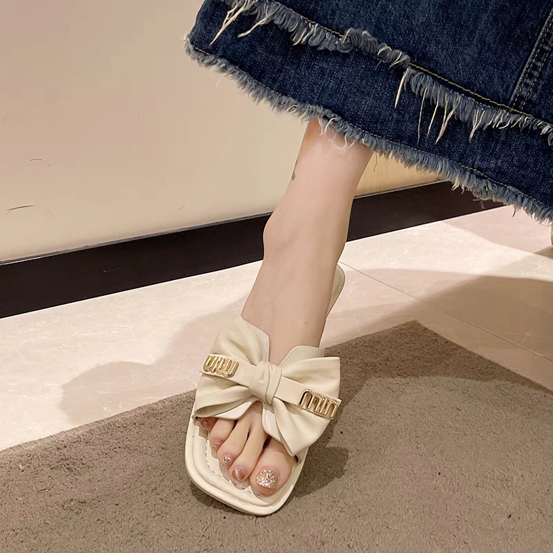 甜美立體蝴蝶結拖鞋 平底涼拖鞋 柔軟舒適拖鞋 輕便拖 一字拖鞋 防滑橡膠底 室內拖 海灘拖鞋 外穿拖鞋 G5425-細節圖4