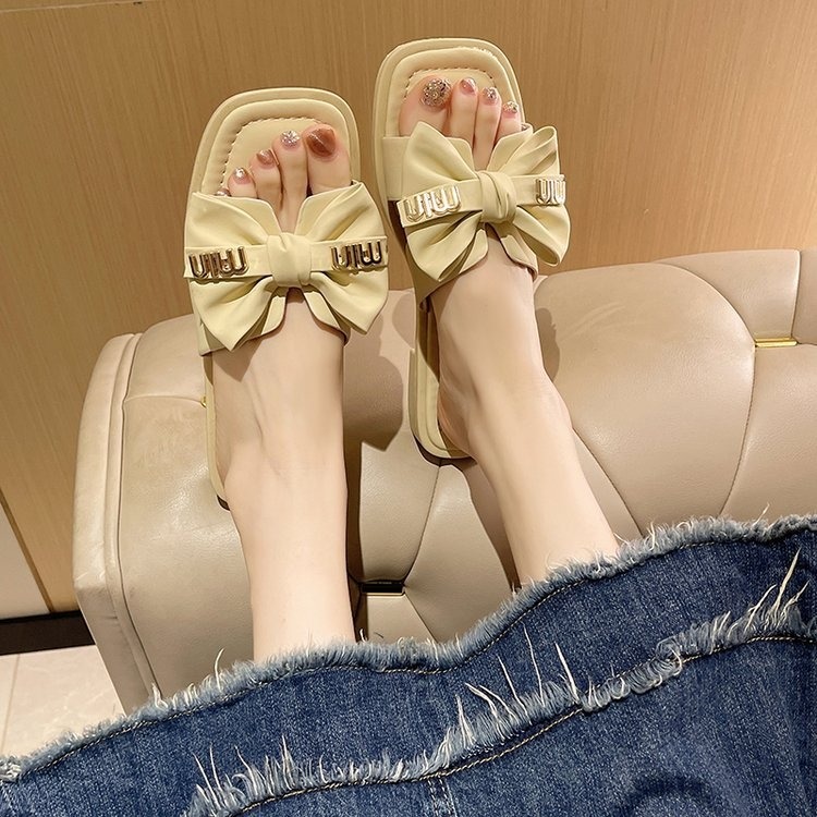 甜美立體蝴蝶結拖鞋 平底涼拖鞋 柔軟舒適拖鞋 輕便拖 一字拖鞋 防滑橡膠底 室內拖 海灘拖鞋 外穿拖鞋 G5425-細節圖7