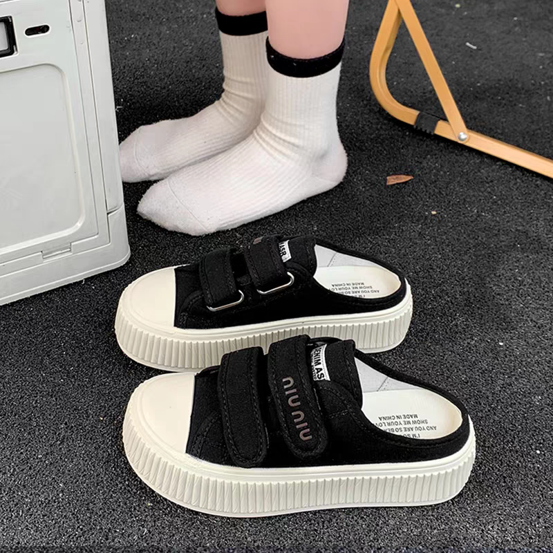 c值超高 超軟餅乾鞋 餅乾鞋 帆布餅乾鞋 韓國餅乾鞋 帆布穆勒鞋 韓國網紅 餅乾拖鞋 帆布懶人鞋 厚底鞋 百搭G3638-細節圖6