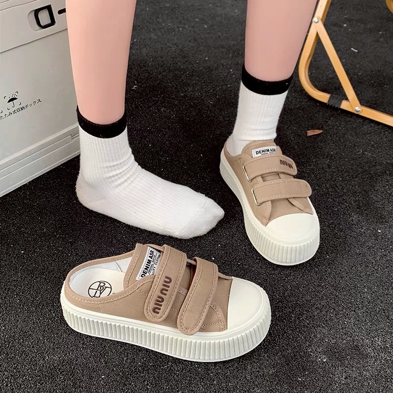 c值超高 超軟餅乾鞋 餅乾鞋 帆布餅乾鞋 韓國餅乾鞋 帆布穆勒鞋 韓國網紅 餅乾拖鞋 帆布懶人鞋 厚底鞋 百搭G3638-細節圖9