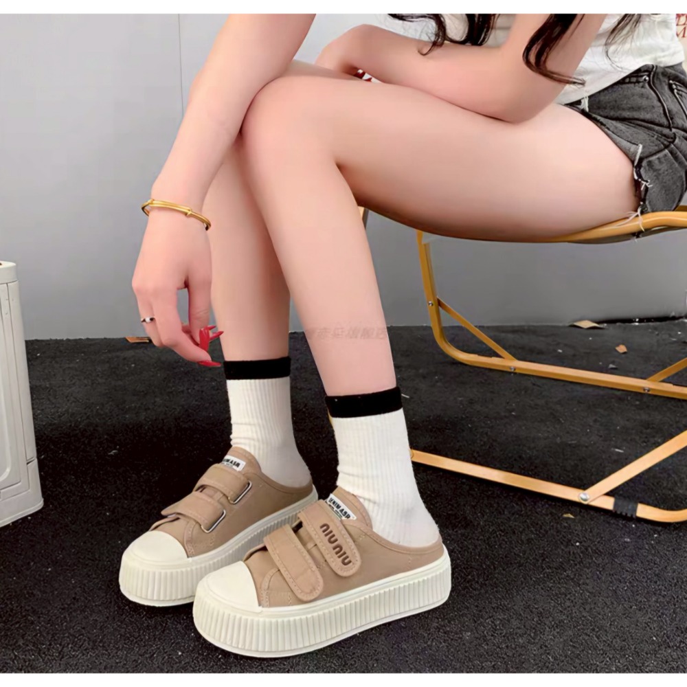 c值超高 超軟餅乾鞋 餅乾鞋 帆布餅乾鞋 韓國餅乾鞋 帆布穆勒鞋 韓國網紅 餅乾拖鞋 帆布懶人鞋 厚底鞋 百搭G3638-細節圖10