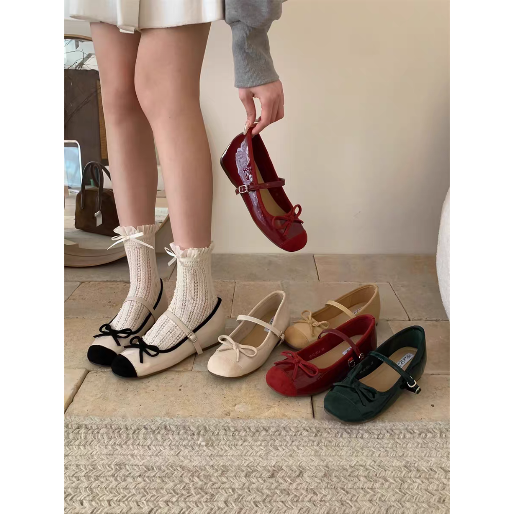 瑪莉珍鞋 娃娃鞋 增高鞋 女鞋 平底鞋 軟底鞋 約會鞋 學生鞋 小皮鞋 復古鞋 百搭鞋 韓系鞋 軟皮鞋 蝴蝶結鞋266B-細節圖2