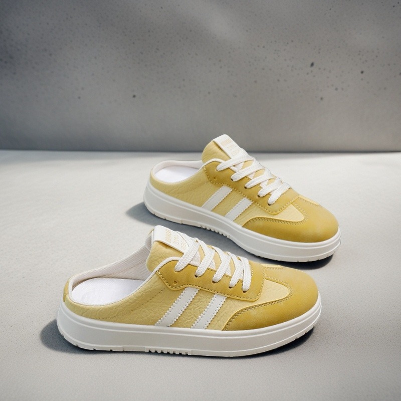 韓版百搭懶人厚底鞋 休閒鞋 懶人鞋 餅乾鞋 懶人鞋 軟底好穿 包頭半拖鞋 平底穆勒鞋 女鞋 餅乾鞋 前包後空 HL706-規格圖9