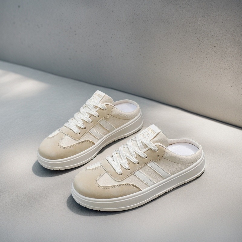 韓版百搭懶人厚底鞋 休閒鞋 懶人鞋 餅乾鞋 懶人鞋 軟底好穿 包頭半拖鞋 平底穆勒鞋 女鞋 餅乾鞋 前包後空 HL706-規格圖9