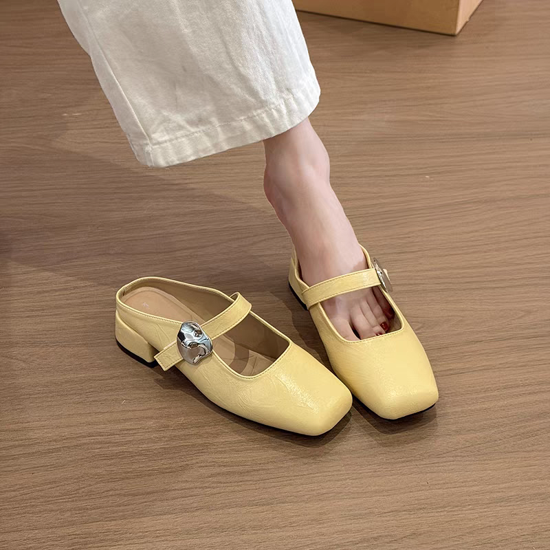 瑪莉珍鞋 女鞋 方頭低跟鞋 韓系氣質鞋 亮面皮鞋 復古圓釦設計 上班通勤鞋 軟底舒適鞋 可愛穿搭鞋 約會氣質鞋 2511-細節圖7