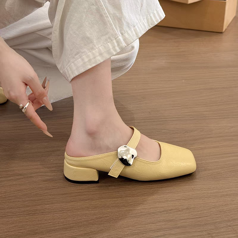 瑪莉珍鞋 女鞋 方頭低跟鞋 韓系氣質鞋 亮面皮鞋 復古圓釦設計 上班通勤鞋 軟底舒適鞋 可愛穿搭鞋 約會氣質鞋 2511-細節圖8