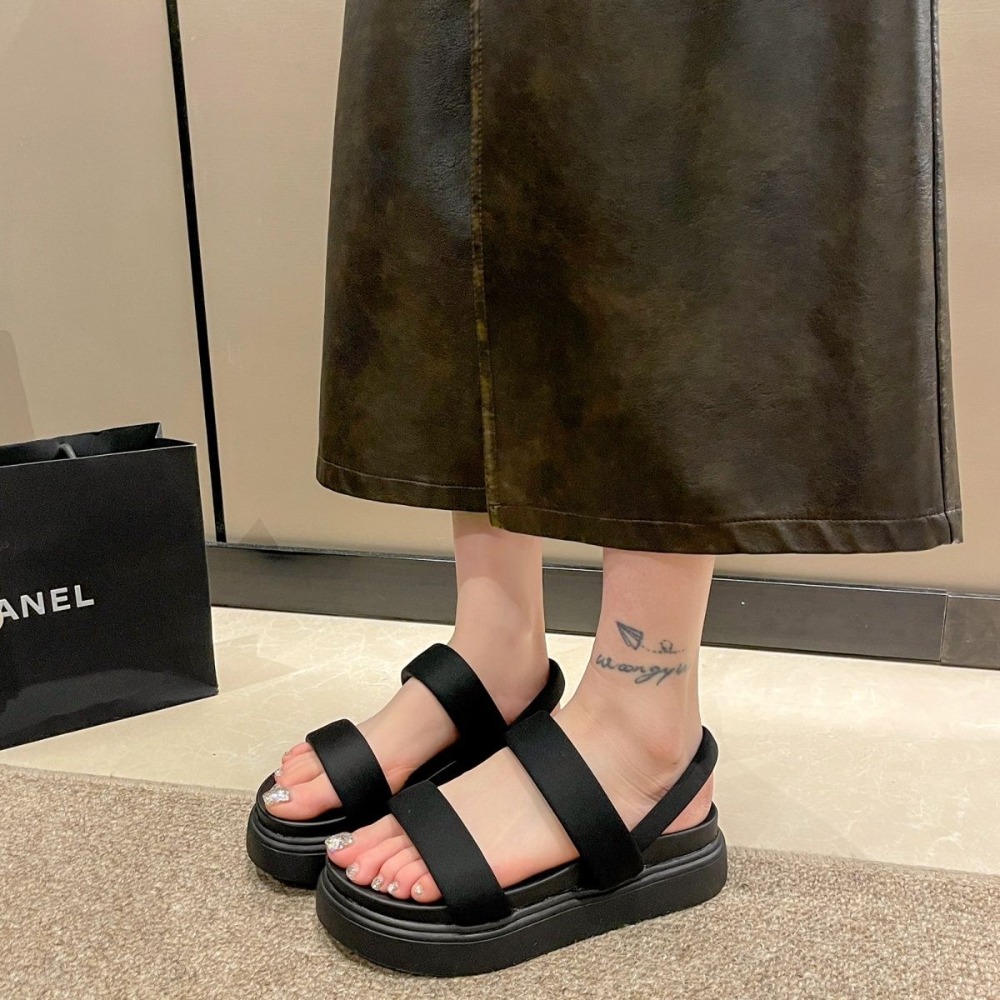 厚底涼鞋 女生休閒鞋 軟底好走 懶人涼鞋 韓系極簡涼鞋 百搭穿搭鞋 軟Q鞋墊涼鞋 大地色涼鞋 夏季必備鞋 1188-細節圖5