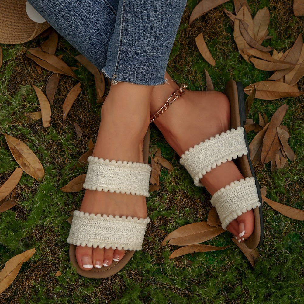 大尺碼36-42 韓國東大門 編織流蘇拖鞋 羅馬鞋 平底涼拖鞋 女生涼拖鞋 防滑涼拖鞋 舒適拖鞋 防滑橡膠底 G1614-細節圖6