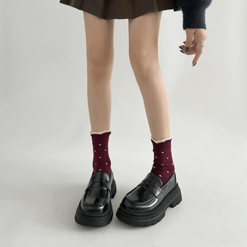 超軟厚底樂福鞋 顯高增高女鞋 小香風學院風 穿搭百搭款 上班休閒通勤必備 2025新款氣質女鞋 學生鞋 2996-細節圖2