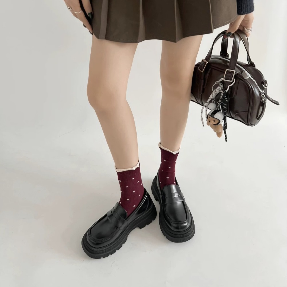 超軟厚底樂福鞋 顯高增高女鞋 小香風學院風 穿搭百搭款 上班休閒通勤必備 2025新款氣質女鞋 學生鞋 2996-細節圖3