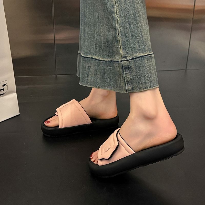 大尺碼36-42 魔鬼氈拖鞋 韓版增高厚底涼拖鞋 百搭懶人居家室外拖鞋 軟底止滑舒適情侶拖鞋 8001-細節圖8