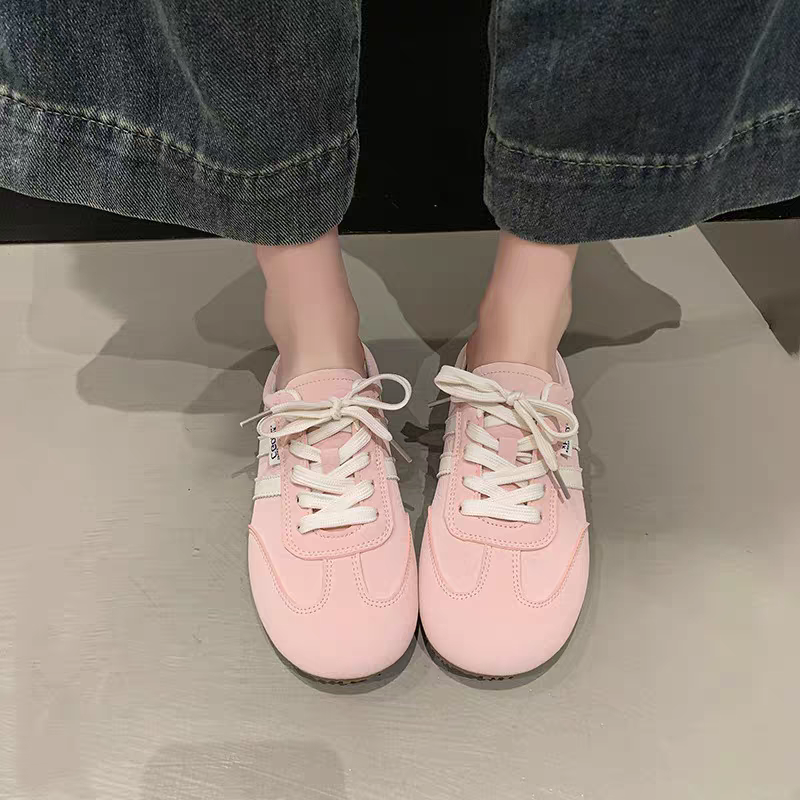 復古半拖小白鞋 韓版休閒運動鞋 百搭學院風懶人鞋 厚底增高顯瘦女鞋 透氣舒適帆布鞋 約會通勤老爹鞋 626A-細節圖5