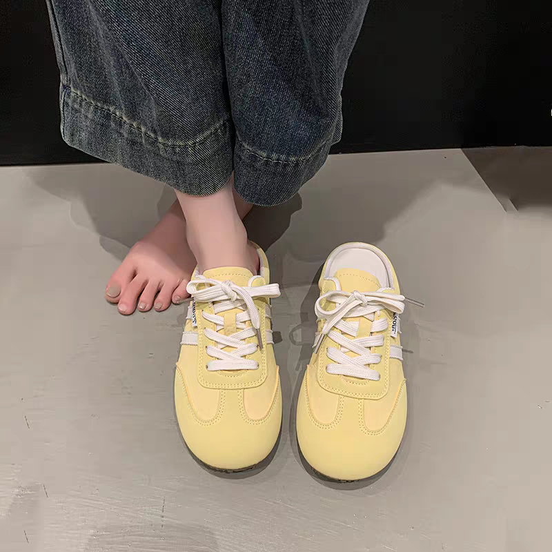 復古半拖小白鞋 韓版休閒運動鞋 百搭學院風懶人鞋 厚底增高顯瘦女鞋 透氣舒適帆布鞋 約會通勤老爹鞋 626A-細節圖7