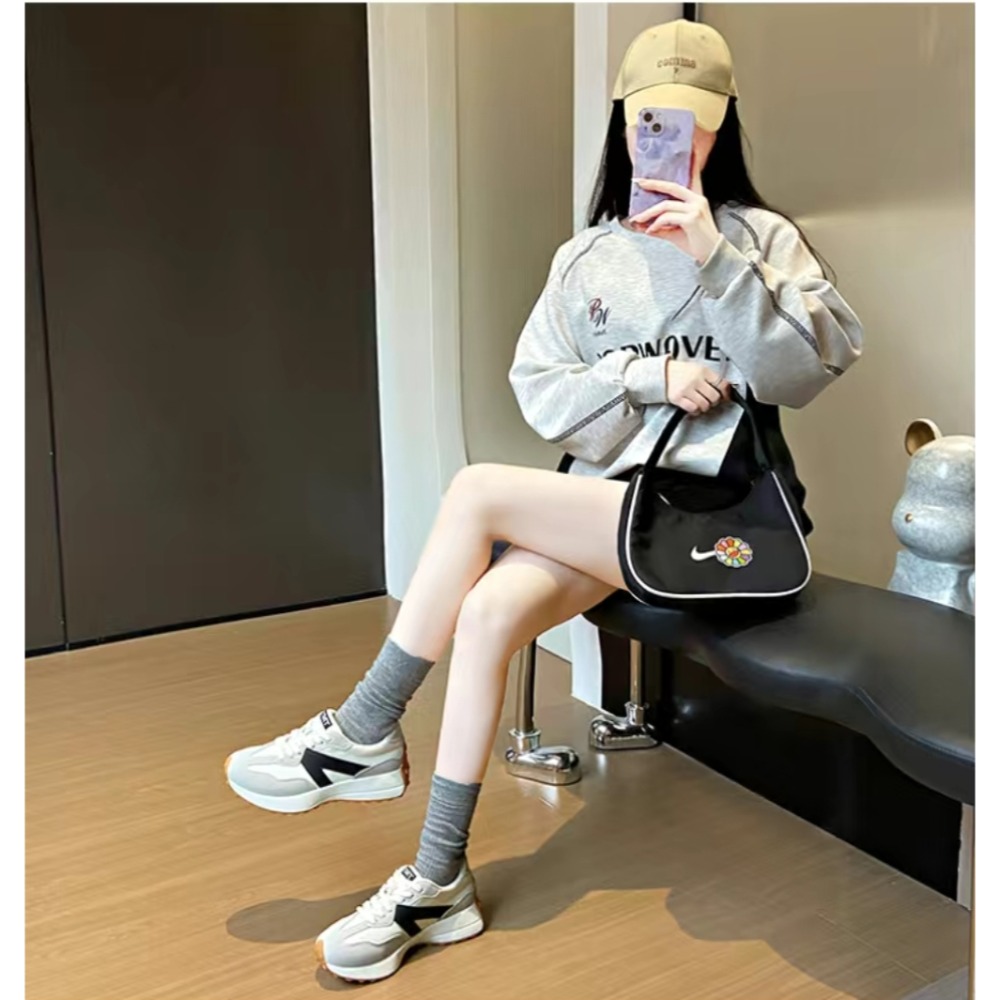 復古拼色厚底運動鞋 韓版百搭休閒女鞋 增高顯瘦小白鞋 學院風跑步鞋 透氣舒適懶人穿搭通勤鞋 JCA06-細節圖4