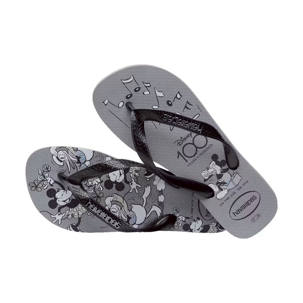 Havaianas 哈瓦仕 拖鞋 男女鞋 迪士尼100週年紀念 米奇 米妮 唐老鴨 灰 4148618-5178U-規格圖8