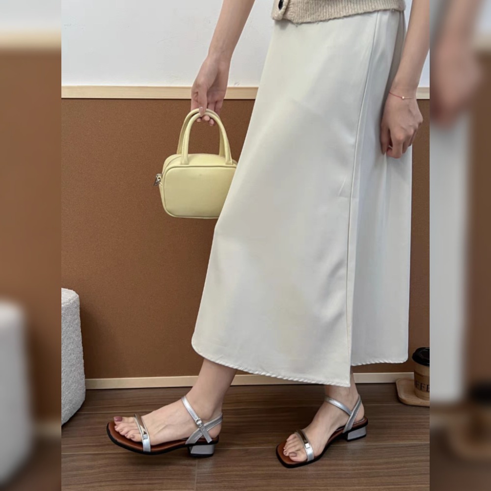 韓版 簡約 方頭 涼鞋 交叉 細帶 低跟 平底 夏季 新款 休閒 百搭 真皮感 防滑 軟底 露趾 海邊度假 G3578-細節圖6