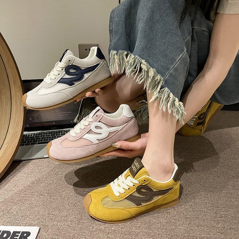 復古運動鞋 女生休閒鞋 拼色慢跑鞋 老爹鞋 軟底運動鞋 平底鞋 百搭女鞋 韓系穿搭 增高鞋 厚底鞋 網美鞋 G4477-細節圖2