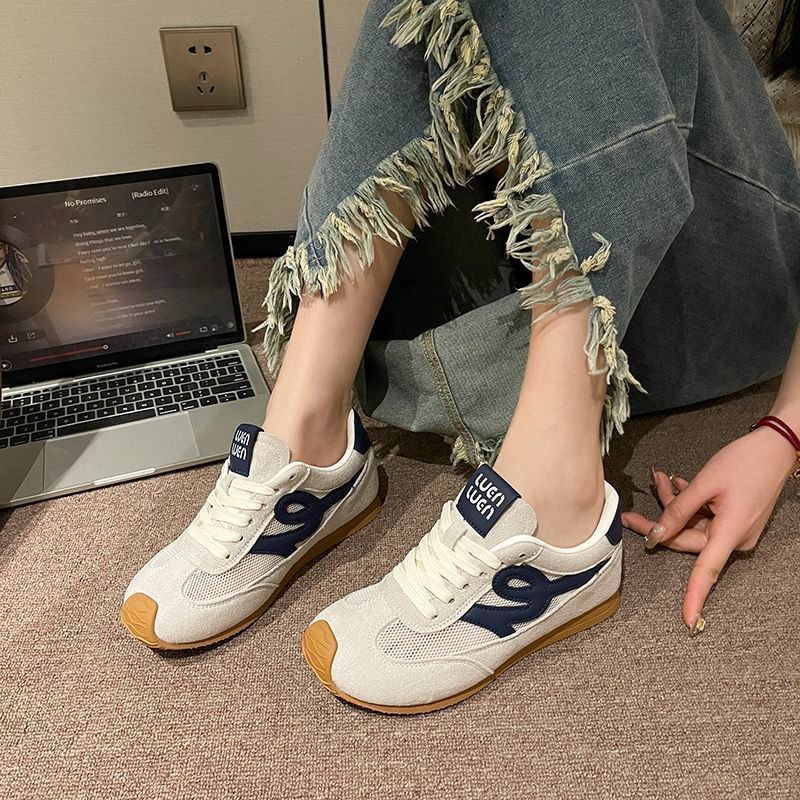 復古運動鞋 女生休閒鞋 拼色慢跑鞋 老爹鞋 軟底運動鞋 平底鞋 百搭女鞋 韓系穿搭 增高鞋 厚底鞋 網美鞋 G4477-細節圖3