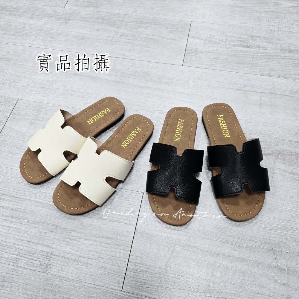 大尺碼36-42 H字大牌感平底拖鞋 經典大牌 一字帶 羅馬鞋 平底涼拖鞋 平底涼鞋 女生涼拖鞋 防滑涼拖鞋 2734-細節圖9