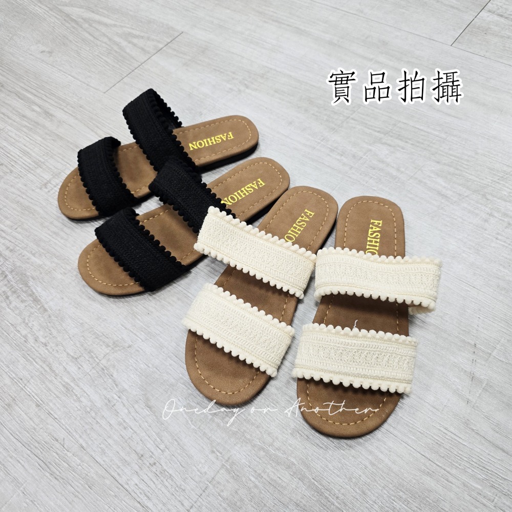 大尺碼36-42 編織雙帶平底涼拖鞋 羅馬鞋 平底涼拖鞋 平底涼鞋 女生涼拖鞋 防滑橡膠底 海灘拖 輕便拖鞋 2732-細節圖8