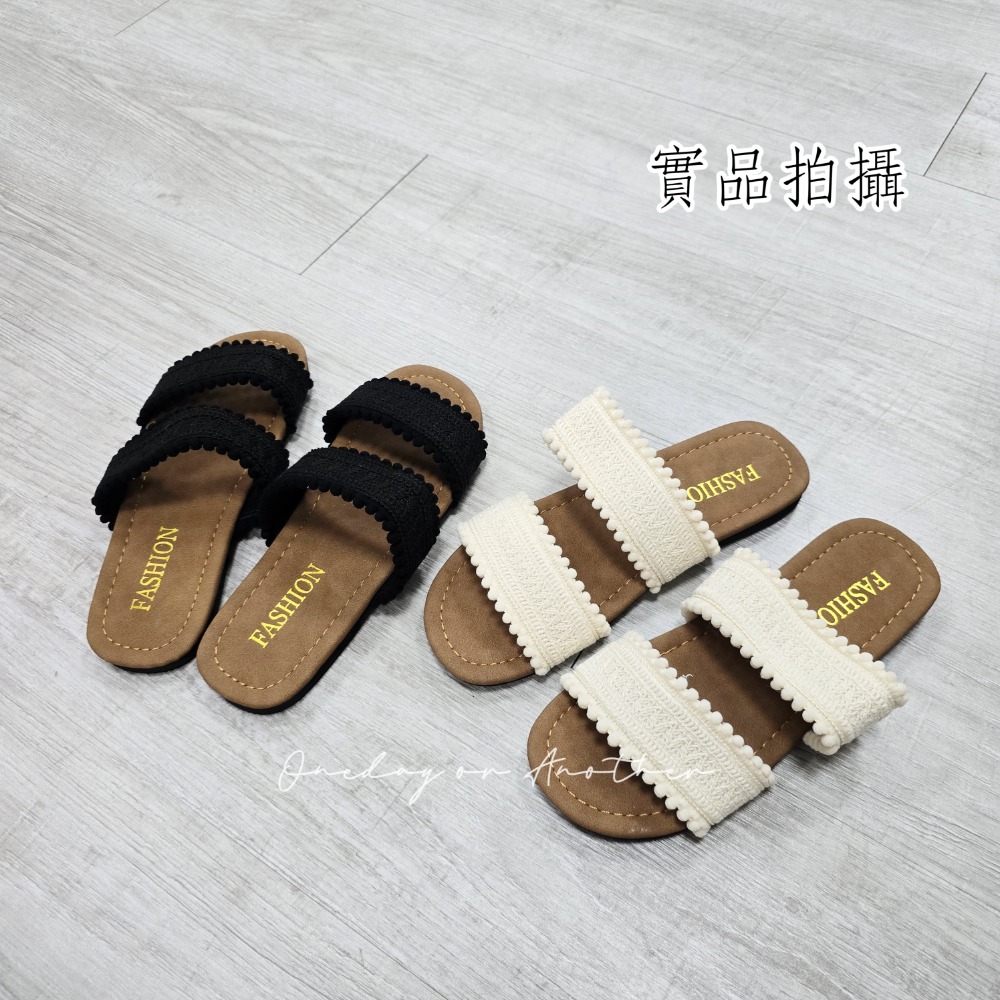 大尺碼36-42 編織雙帶平底涼拖鞋 羅馬鞋 平底涼拖鞋 平底涼鞋 女生涼拖鞋 防滑橡膠底 海灘拖 輕便拖鞋 2732-細節圖9