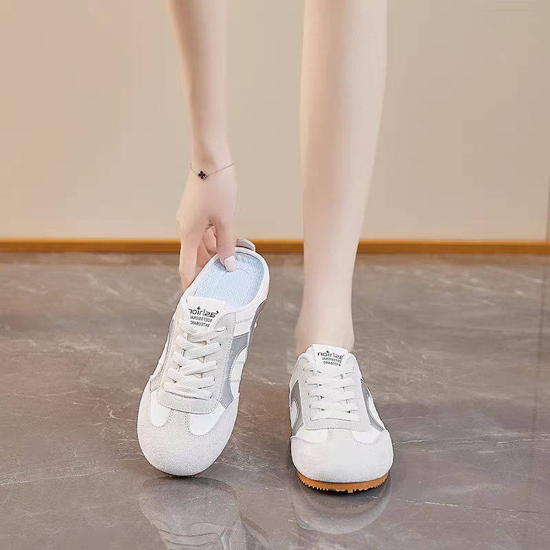 韓國東大門 包頭半拖鞋 前包後空 懶人穆勒鞋 德訓鞋 復古百搭 厚底鞋 包頭半拖鞋  懶人鞋 半拖鞋 小白鞋XFA307-細節圖7