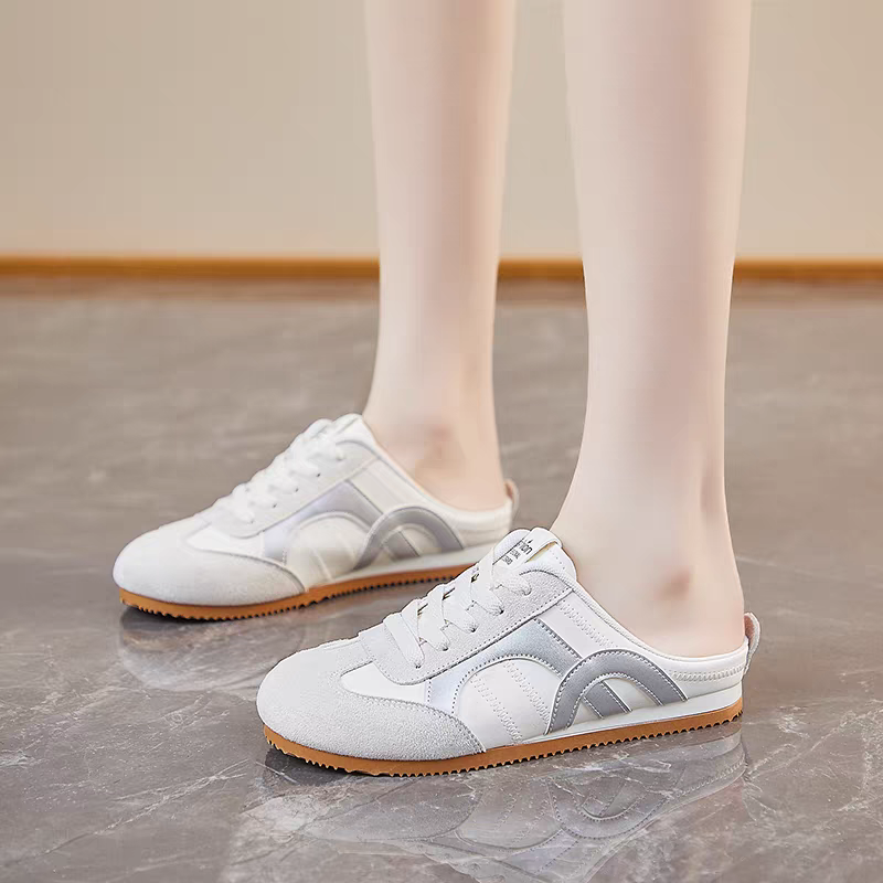 韓國東大門 包頭半拖鞋 前包後空 懶人穆勒鞋 德訓鞋 復古百搭 厚底鞋 包頭半拖鞋  懶人鞋 半拖鞋 小白鞋XFA307-細節圖8