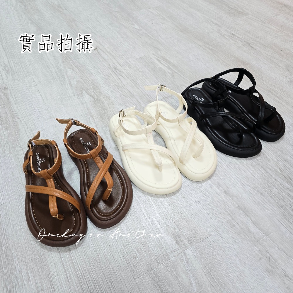 韓國東大門 厚底夾腳涼鞋 羅馬鞋 平底涼拖鞋 女生涼拖鞋 防滑涼拖鞋 舒適拖鞋 防滑橡膠底 海灘拖 輕便拖 517-細節圖9