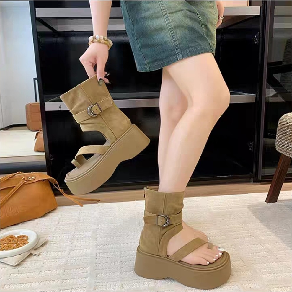 韓國東大門 線條套趾拉鍊厚底涼鞋 羅馬鞋 防滑涼鞋 沙灘涼鞋 交叉帶涼鞋 雙帶涼鞋 細帶涼鞋 百搭 沙灘涼鞋 A51-細節圖7